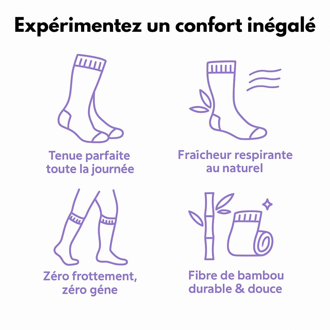 Chaussettes de Compression Soxellle En Fibre De Bambou - Jambes Légères et Confort Révolutionné - Soxelle