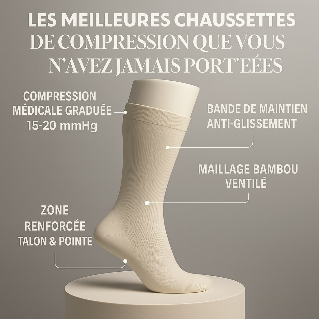 Chaussettes de Compression Soxellle En Fibre De Bambou - Jambes Légères et Confort Révolutionné - Soxelle
