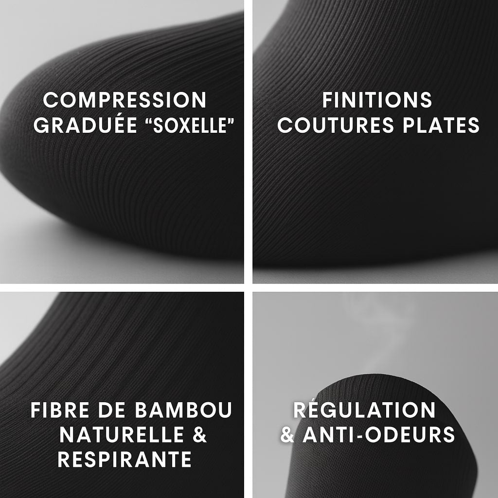 Chaussettes de Compression Soxellle En Fibre De Bambou - Jambes Légères et Confort Révolutionné - Soxelle