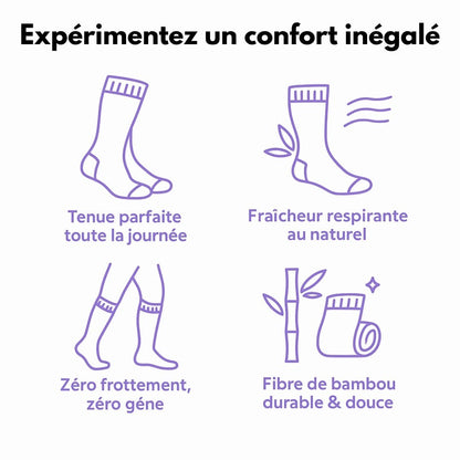Chaussettes de Compression Soxellle En Fibre De Bambou - Jambes Légères et Confort Révolutionné - Soxelle